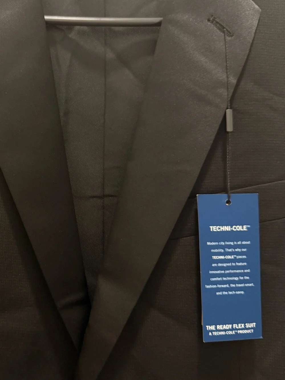 Kenneth Cole Reaction Techni-Cole Black Tuxedo Suit 40R/ 33W Ready Flex NWT